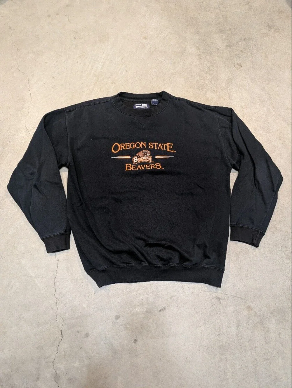 Y2K Crable Sportswear Oregon State Beavers Sweatshirt Adult M Black Orange